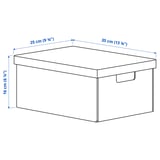FJÄDERHARV صندوق تخزين مع غطاء, أبيض, ‎25x35x16 سم‏
