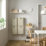 GÅRDSBUTIK حاوية مع غطاء, رمادي-بيج, 21 ل