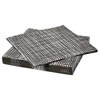 GROPLÖJA مناديل ورقية, نقش أسود/أبيض, ‎33x33 سم‏