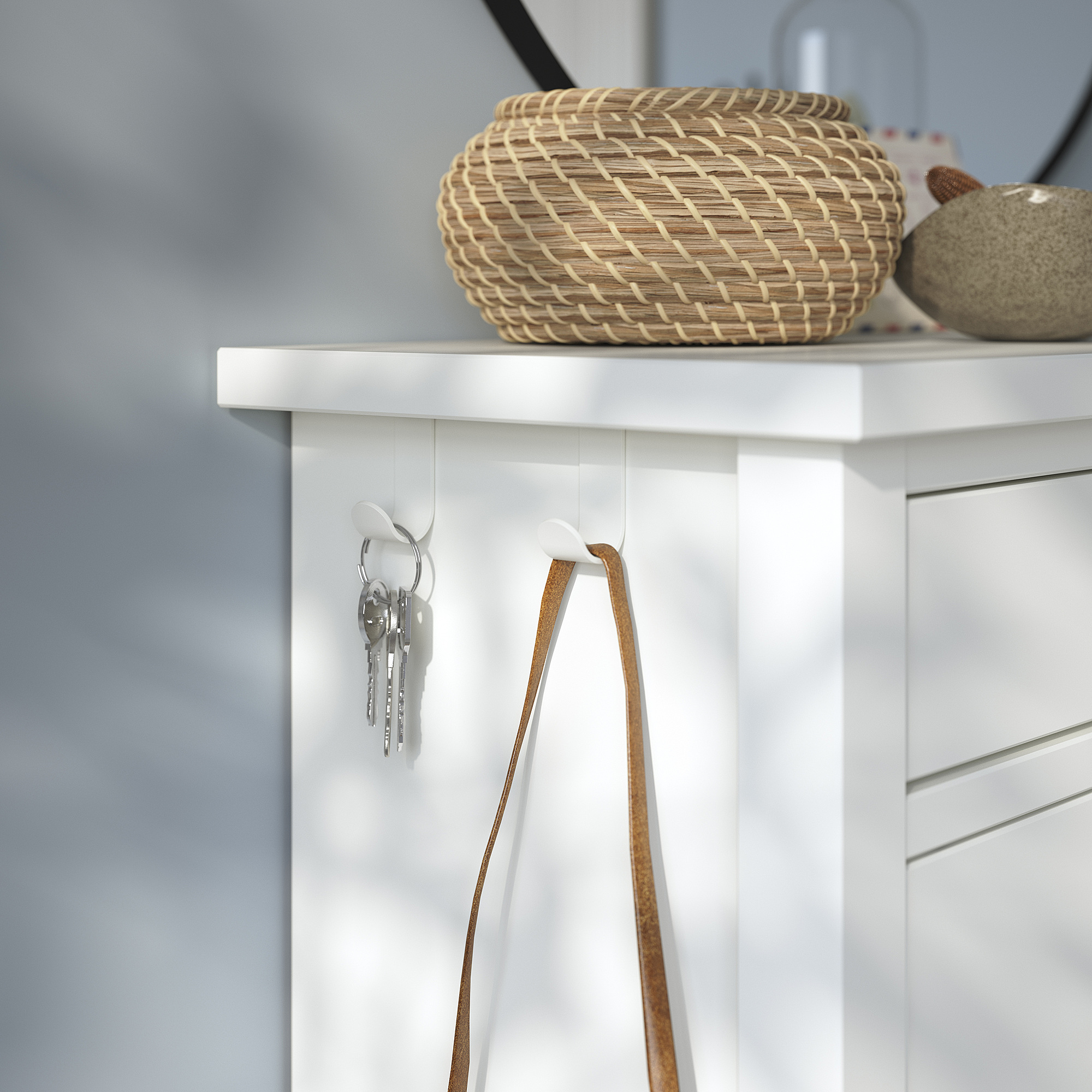 GULLABERG خزانة أحذية بمقصورتين, أبيض, 88x30x122 سم