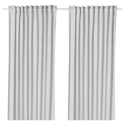 HANNALILL زوج ستائر, رمادي, ‎145x300 سم‏