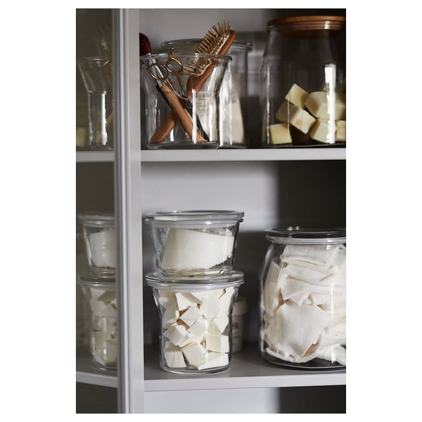 IKEA 365+ حافظة طعام بغطاء, زجاج, 600 مل