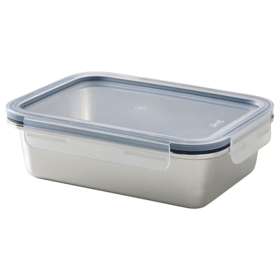 IKEA 365+ حافظة طعام بغطاء, مستطيل ستينلس ستيل/بلاستيك, 1.0 ل