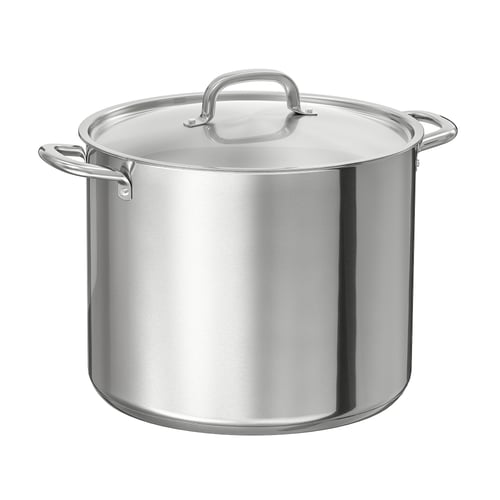 IKEA 365+ قدر مع غطاء, ستينلس ستيل, 15.0 ل