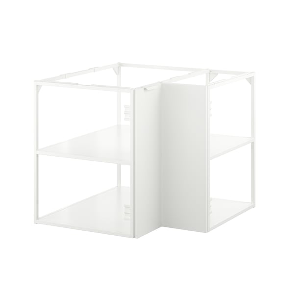 JÄRNBODA خزانة قاعدة زاوية, مع رف وباب أبيض, 88x88x75 سم