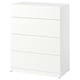 LASTARE خزانة بـ 4 أدراج, أبيض, ‎80x42x100 سم‏