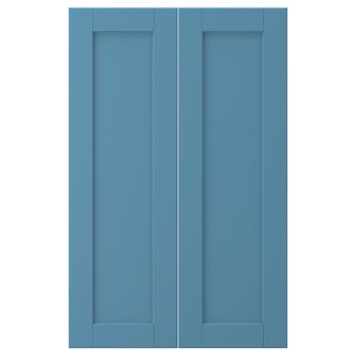 LERHYTTAN طقم باب خزانة قاعدة زاوية 2 قطعة, أزرق, 25x80 سم