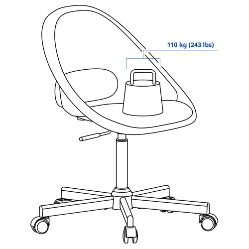 LOBERGET / MALSKÄR كرسي دوّار, أبيض