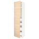 METOD / MAXIMERA خزانة عالية مع بابين/4 أدراج, أبيض/Askersund مظهر دردار فاتح, ‎60x60x240 سم‏