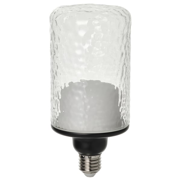 MOLNART لمبة LED E27 150 lumen, على شكل أنبوبي زجاج شفاف/نقش, 90 مم