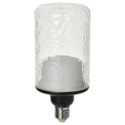 MOLNART لمبة LED E27 150 lumen, على شكل أنبوبي زجاج شفاف/نقش, 90 مم