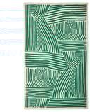 NÄBBFISK مفرش طاولة, نقش أبيض-عاجي/أخضر غامق, ‎145x240 سم‏