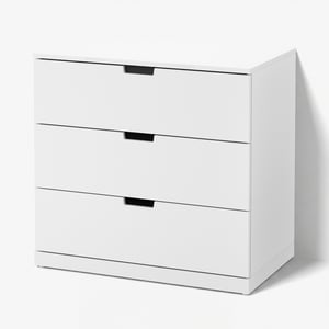 NORDLI خزانة بـ 3 أدراج, أبيض, 80x76 سم