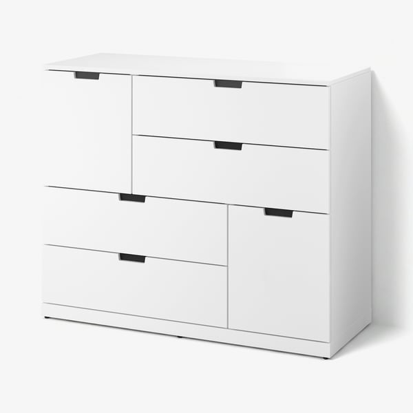 NORDLI خزانة بـ 6 أدراج, أبيض, 120x99 سم
