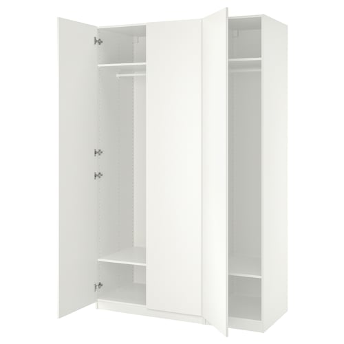 PAX / FORSAND دولاب ملابس, أبيض/أبيض, 150x60x236 سم