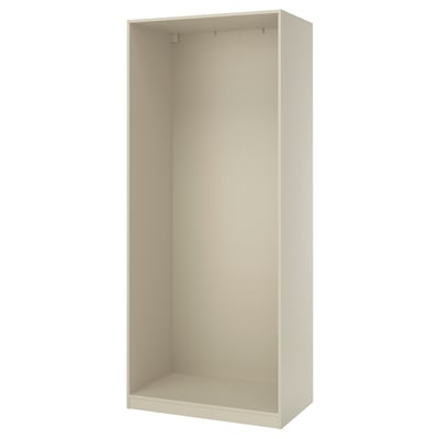 PAX هيكل دولاب ملابس, رمادي-بيج, ‎100x58x236 سم‏