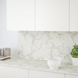 RUNSBÄCK لوحة حائط حسب الطلب, أبيض مطفي/شكل المرمر بورسلين عالي الضغط, ‎1 م²x2.0 سم‏