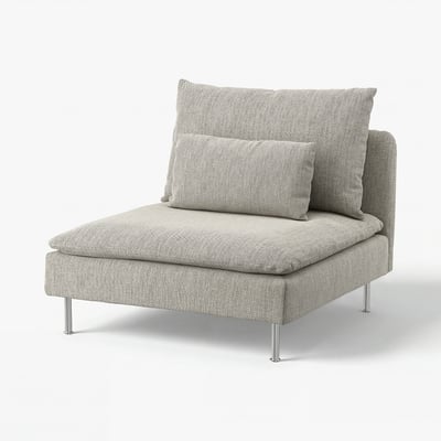 SÖDERHAMN غطاء قسم مقعد مفرد, Viarp بيج/بنّي
