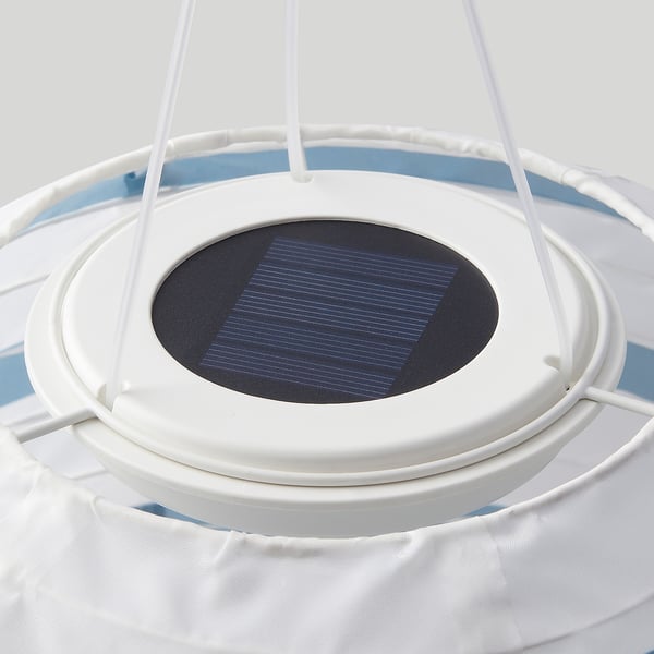 SOLVINDEN مصباح معلق طاقة شمسية LED, خارجي شكل بيضاوي/أزرق شريط, 43 سم