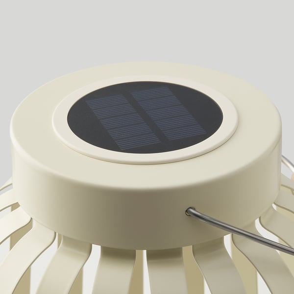 SOLVINDEN مصباح طاولة طاقة شمسية LED, بيج/شريط, 17 سم