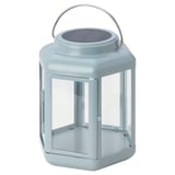 SOLVINDEN مصباح طاولة طاقة شمسية LED, فانوس/أزرق فاتح, 17 سم