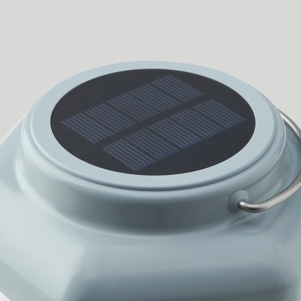 SOLVINDEN مصباح طاولة طاقة شمسية LED, فانوس/أزرق فاتح, 17 سم