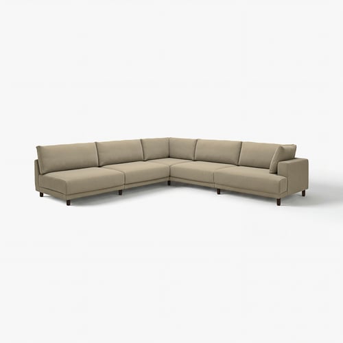 UPPÅKRA وحدة كنبة زاوية، ٦ مقاعد, بطرف مفتوح، يسار/Johanneshov بيج-بني