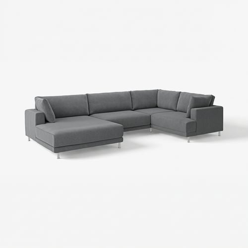 UPPÅKRA كنبة شكل U، عدد 4-5 مقاعد, مع أريكة طويلة، يسار/Johanneshov رمادي غامق