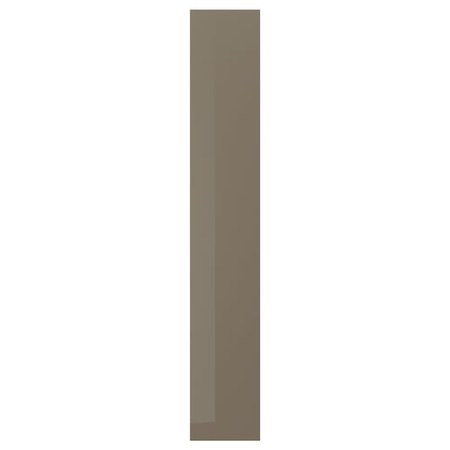 VOXTORP لوح غطاء, لامع رمادي غامق-بني, 39x240 سم