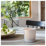 ADLAD Scented candle in ceramic jar, Scandinavian Woods/white, 50 hr