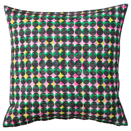 ÄLVSJÖSKOGEN Cushion cover, pink/green, 50x50 cm