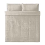 ÄNGSLILJA Duvet cover and 2 pillowcases, light grey-beige, 240x220/50x80 cm