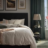 ÄNGSLILJA Duvet cover and 2 pillowcases, light grey-beige, 240x220/50x80 cm