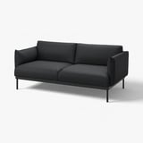 ÄPPLARYD sofa: dark grey, modern design, clean lines, metal legs, comfy fabric.