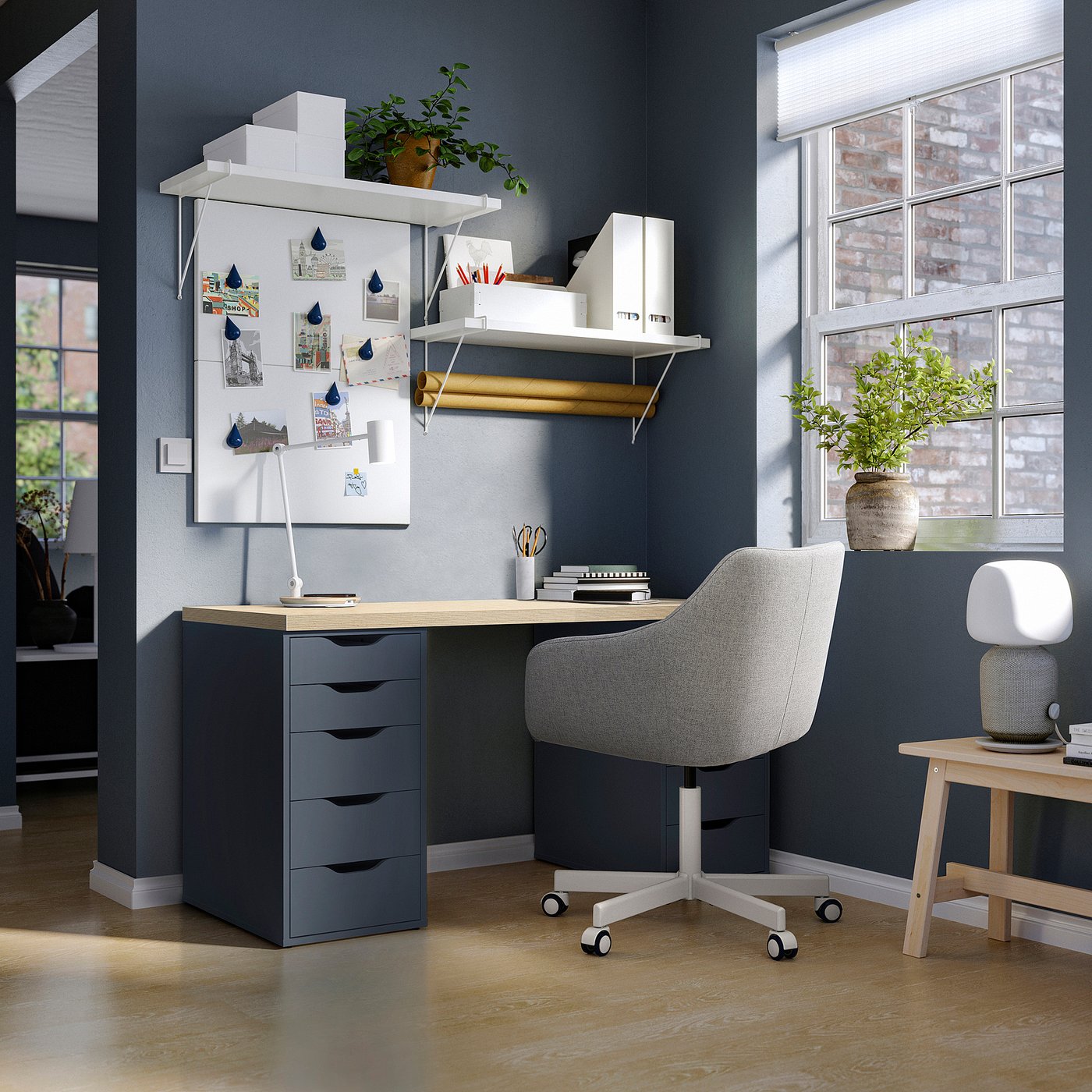 ALEX drawer unit, black-blue, 36x70 cm - IKEA