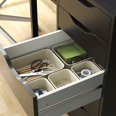 ALEX Drawer unit, black-brown, 36x70 cm