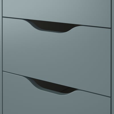 ALEX Drawer unit on castors, grey-turquoise/black, 36x76 cm