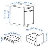 ALEX Drawer unit, white, 36x50 cm