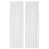 ALVINE SPETS Net curtains, 1 pair, off-white/with rod pocket, 145x300 cm