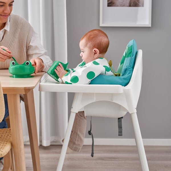 ANTILOP Highchair with tray, white/white