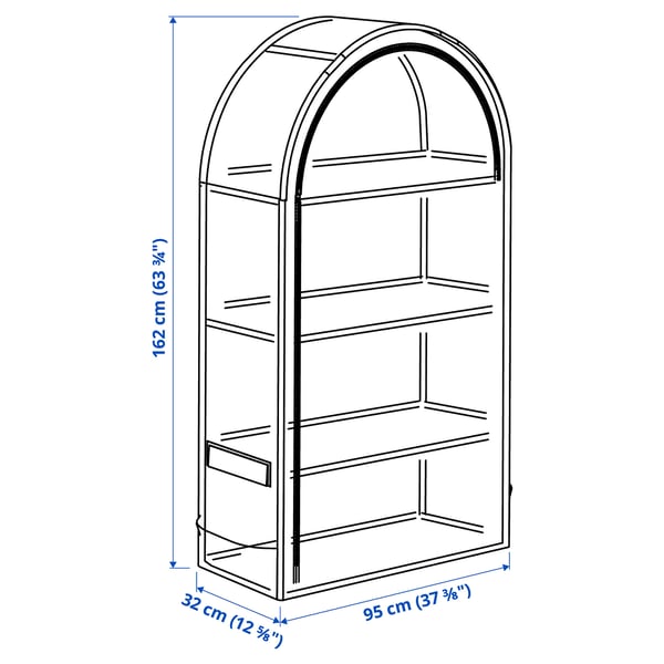 ASPAREN Greenhouse, transparent white, 95x32x162 cm