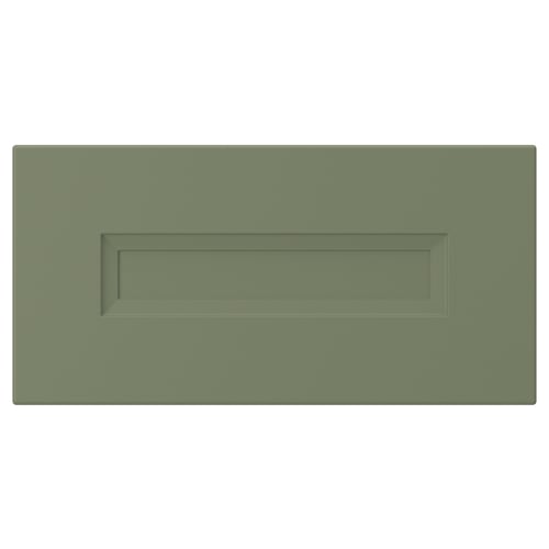 AXSTAD, green drawer front, rectangular with inset panel, smooth matte finish.