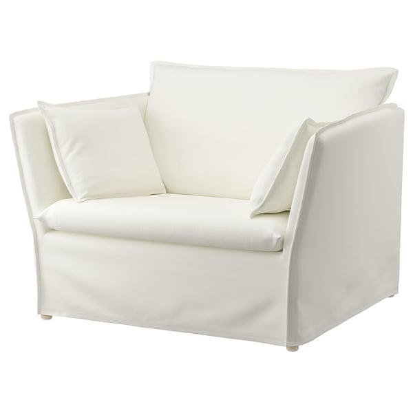 BACKSÄLEN Cover for 1,5-seat armchair, Blekinge white