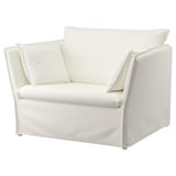 BACKSÄLEN Cover for 1,5-seat armchair, Blekinge white