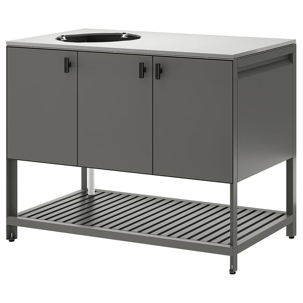 BÅTSKÄR Unit for sink, outdoor/dark grey, 120x60 cm