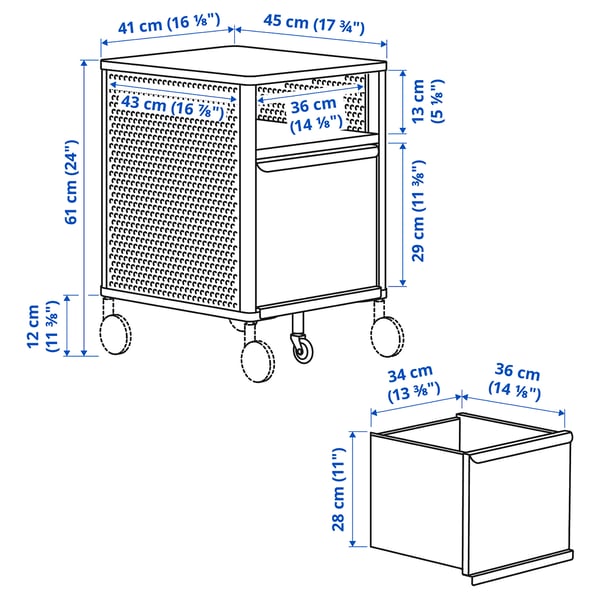 BEKANT Storage unit, mesh/white, 41x61 cm