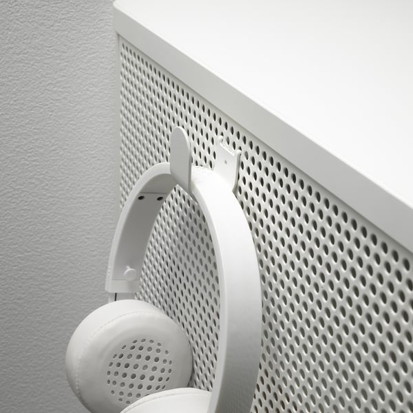 BEKANT Storage unit on castors, mesh white, 41x101 cm