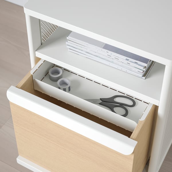 BEKANT Storage unit on castors, mesh white, 41x61 cm