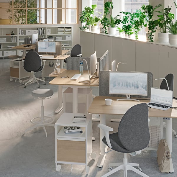 BEKANT Storage unit on castors, mesh white, 41x61 cm