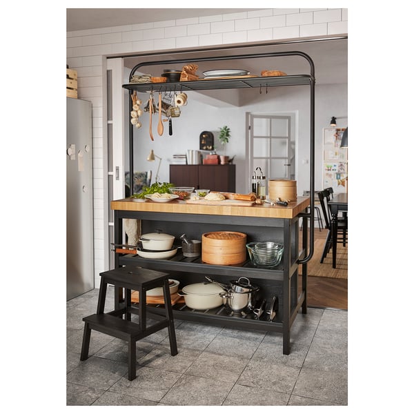 BEKVÄM Step stool, black, 50 cm